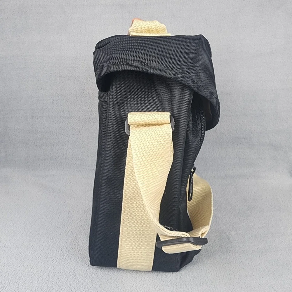 Vintage Canon Camera Shoulder Bag Black Tan Padded SLR DSLR Case Strap